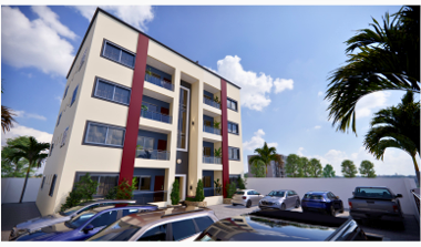 4-storey reinforced concrete apartment building residential project Accra Ghana